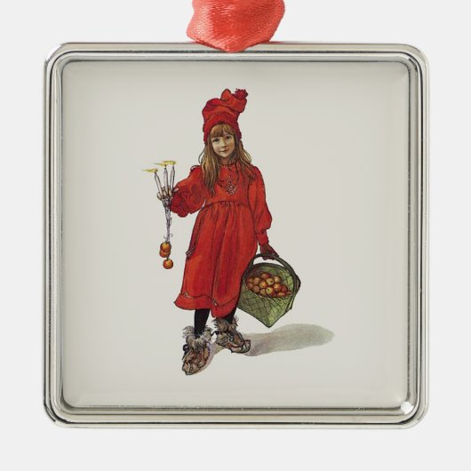 Kleines schwedisches Mädchen Carl Larssons: Brita Ornament Aus Metall (Vorne)