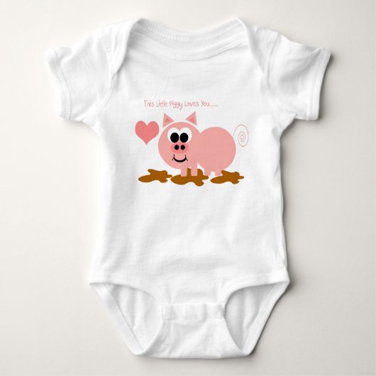Kleines Schwein Onsie Baby Strampler (Vorderseite)