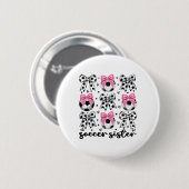 Kleines Schwesterchen Charmeur Fußball Schleife Sü Button (Vorne & Hinten)
