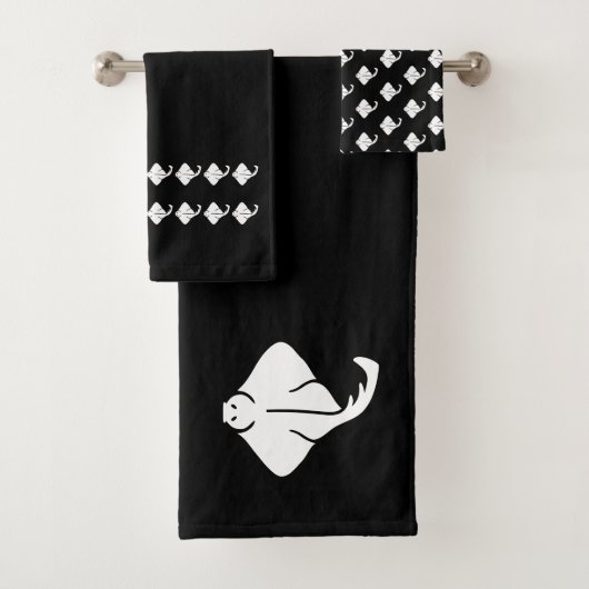 Kleines Segelboot Bad Schwarz-weiß Handtuch Set (Insitu)