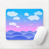 Kleines Segelboot im Ozean Niedlich Playful Seasca Mousepad (Mit Mouse)