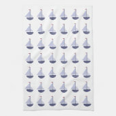 kleines Segelboot NAUTICAL KITCHEN Marine Geschirrtuch (Vertikal)