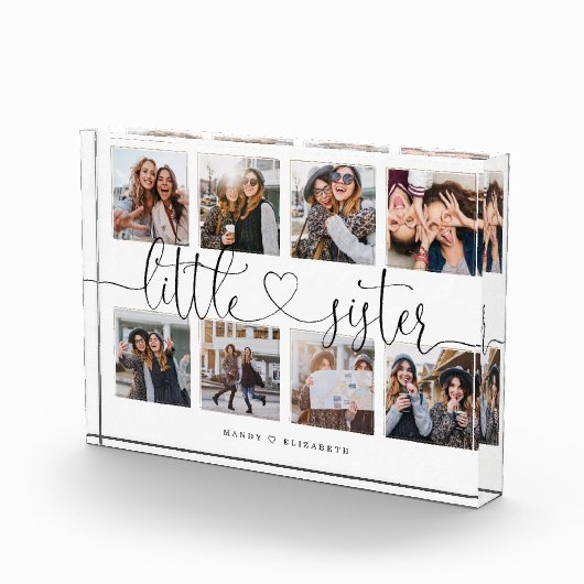 Kleines Sister-Skript-Geschenk für Schwester-Foto- Fotoblock (Rechts)