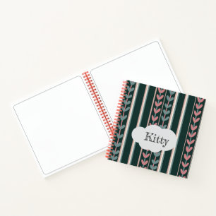 Kleines Skizzenbuch mit Blumengrafik Notizblock