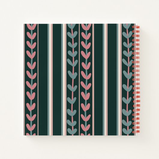 Kleines Skizzenbuch mit Blumengrafik Notizblock (Rückseite)