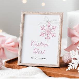 Kleines Snowflake Baby Duschtisch Schild Plakat