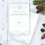 Kleines Snowflake Baby Shower Bingo Spiel Flyer<br><div class="desc">Dieses Design zeichnet sich durch ein zartes Design mit Schneeflocken in blau und silber Glitzer aus. Die Kollektion der Koordinationsprodukte ist in unserem Shop, zazzle.com/doodlelulu*, erhältlich. Kontaktieren Sie uns, wenn Sie dieses Design für ein bestimmtes Produkt verwenden möchten, um Ihr eigenes, einzigartiges Passwort zu erstellen! Vielen Dank, dass Sie ein...</div>