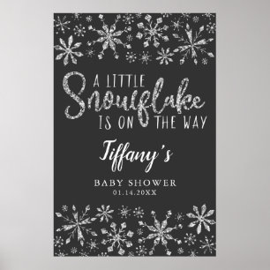 Kleines Snowflake Babydusche Begrüßungszeichen Poster