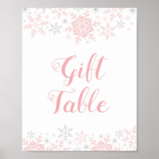 Kleines Snowflake Babyduschenschild Poster (Vorne)