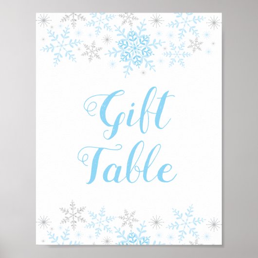 Kleines Snowflake Boy Baby Duschgeschenk Tafelschi Poster (Vorne)