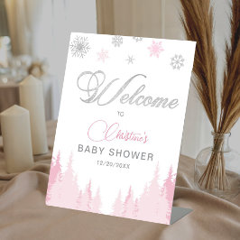 Kleines Snowflake Winter Baby Dusche Begrüßungszei Sockelschild