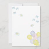 Kleines, sonniges Geschlecht offenbart Einladung. Einladung (Rückseite)