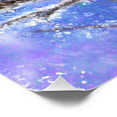 Kleines Sparrow-Paar in Winterpostermalerei Poster (Ecke)