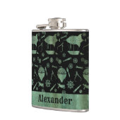 Kleines Steampunk Verdigris Luftschiff Thema Custo Flachmann (Links)