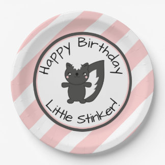 Kleines Stinker-Rosa Stripes Stinktier-ersten Pappteller