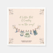 Kleines Stück Country Clothesline Babydusche Serviette (Vorderseite)