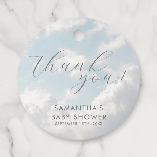 Kleines Stück Heaven Baby Shower Dreamy Geschenkanhänger (Rückseite)