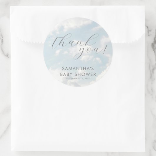 Kleines Stück Heaven Baby Shower Dreamy Runder Aufkleber (Tasche)