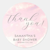 Kleines Stück Heaven Girl Duschwolken Runder Aufkleber (Vorderseite)