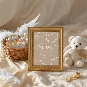 Kleines Stück Himmel Beige Geschenke-Tischschild   Einladung