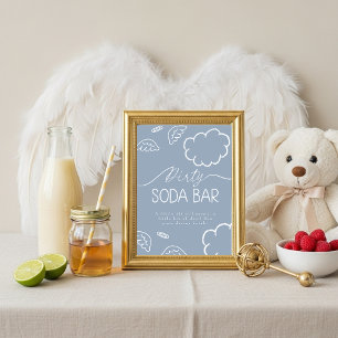 Kleines Stück Himmel Blaues Dirty Soda Bar Schild Einladung