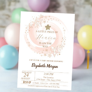 Kleines Stück Himmel Glitzersterne Baby Shower Einladung