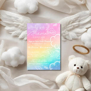 Kleines Stück Himmel Regenbogen-Baby-Party Einladung