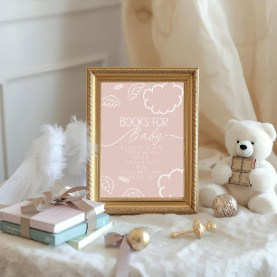 Kleines Stück Himmel rosa Bücher für Baby Signiere Einladung