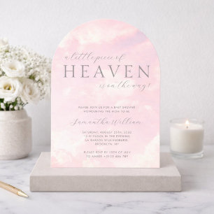 Kleines Stück Himmel Rosa Mädchen Baby-Party Einladung
