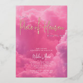 Kleines Stück himmelrosa Wolken Folieneinladung (Vorderseite)