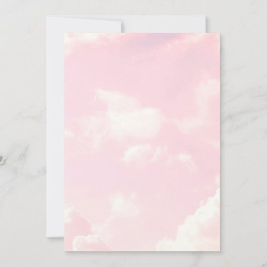 Kleines Stück Himmelspalte Rosa Wolkendusche Sky B Einladung (Rückseite)