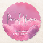 Kleines Stück Himmlische Pink-Babydusche Untersetzer (Vorderseite)