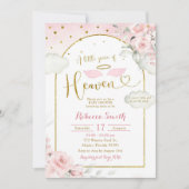 Kleines Stück Himmlische Pink Gold Baby Dusche Einladung (Vorderseite)