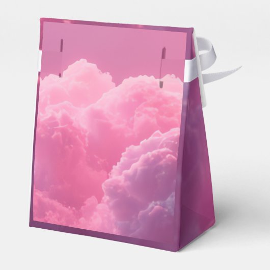 Kleines Stück Himmlische Pink Lila Babydusche Geschenkschachtel (Rückseite)