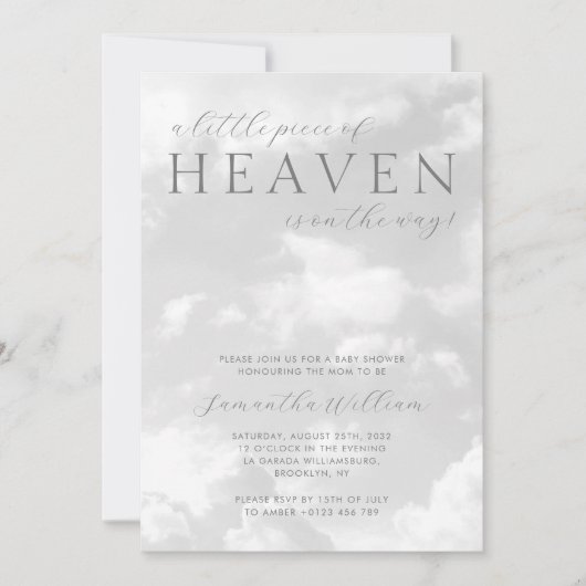 Kleines Stück neutrale Babydusche des Himmels Einladung (Vorderseite)