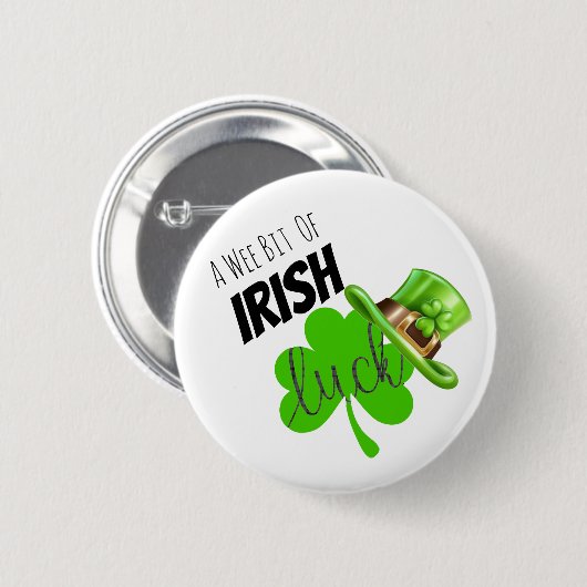 Kleines Stückchen des irischen Glücks Button (Vorne & Hinten)