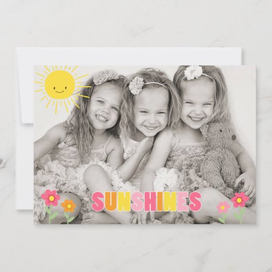Kleines sunshines Geburtstagseinladung Einladung (Rückseite)