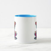 Kleines Superheld-Kind mit Schild. Tasse (Zentrum)