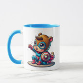 Kleines Superheld-Kind mit Schild. Tasse (Links)