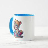 Kleines Superheld-Kind mit Schild. Tasse (Vorderseite Links)