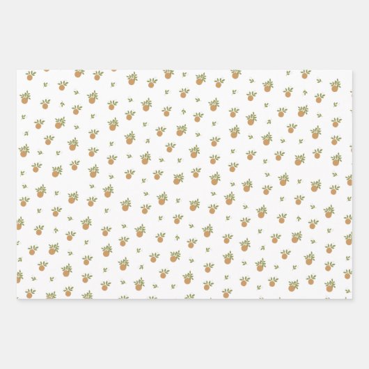 Kleines Süsse Orange Wrapping Paper Sheet Set Geschenkpapier Set (Vorderseite 2)