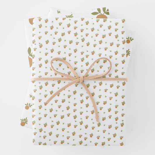 Kleines Süsse Orange Wrapping Paper Sheet Set Geschenkpapier Set (Beispiel)