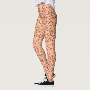 Kleines süßes rosa rotes braunes cremefarbenes Mus Leggings