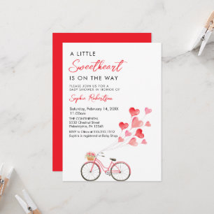 Kleines Sweetheart Fahrrad Valentine's Baby Shower Einladung