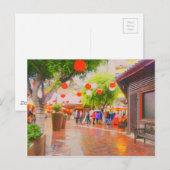 Kleines Tokyo Japanisches Dorf Malerei Postkarte (Vorne/Hinten)