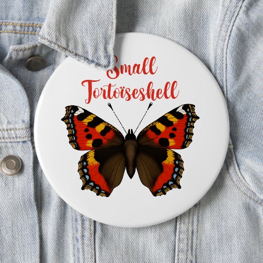 Kleines Tortoiseshell Schmetterling Rundfunk-Abzei Button (Beispiel)