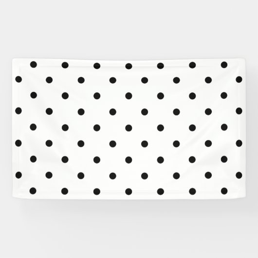 Kleines Tupfen-Muster: Schwarzes u. Weiß Banner (Horizontal)