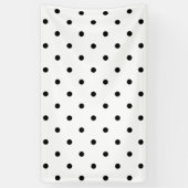 Kleines Tupfen-Muster: Schwarzes u. Weiß Banner (Vertikal)