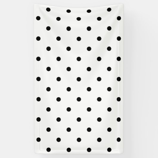 Kleines Tupfen-Muster: Schwarzes u. Weiß Banner (Vertikal)