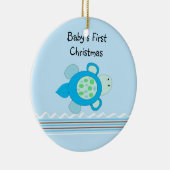 Kleines Turtle Baby's First Christmas Keramik Ornament (Rechts)